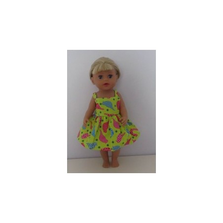 zonnejurk groen vogels baby born little 36cm
