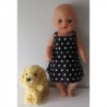 zonnejurk zwart met sterren wit baby born little 36cm