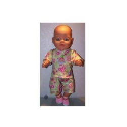 korte broek set groen bloemen baby born 43cm