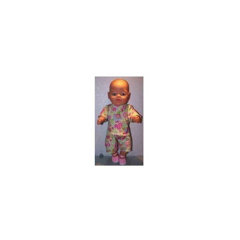 korte broek set groen bloemen baby born 43cm