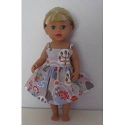 zonnejurk grijs slakken baby born little 36cm