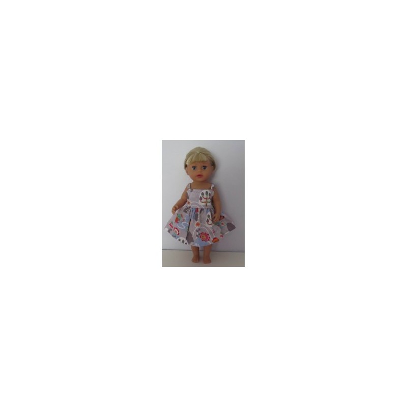 zonnejurk grijs slakken baby born little 36cm
