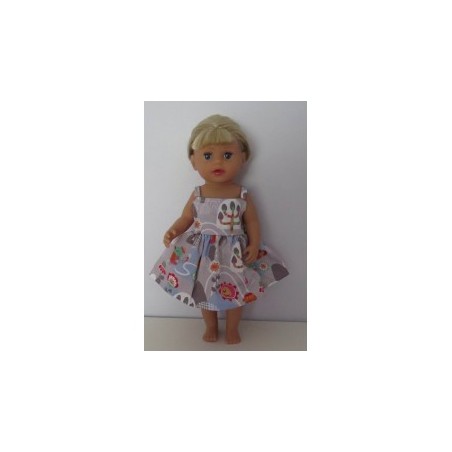 zonnejurk grijs slakken baby born little 36cm