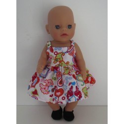 zonnejurk wit met vlinders en bloemen baby born little 36cm