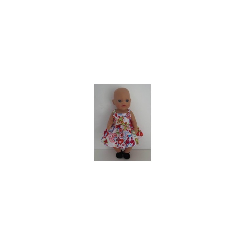 zonnejurk wit met vlinders en bloemen baby born little 36cm