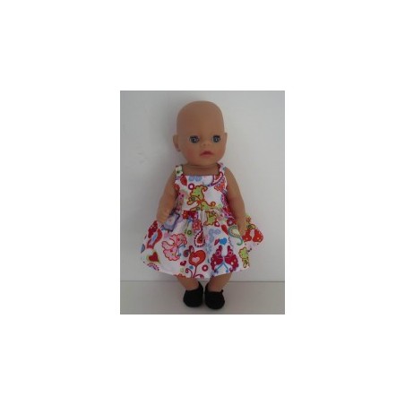 zonnejurk wit met vlinders en bloemen baby born little 36cm
