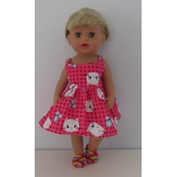 zonnejurk roze kat baby born little 36cm