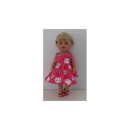 zonnejurk roze kat baby born little 36cm