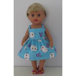 zonnejurk blauw kat baby born little 36cm