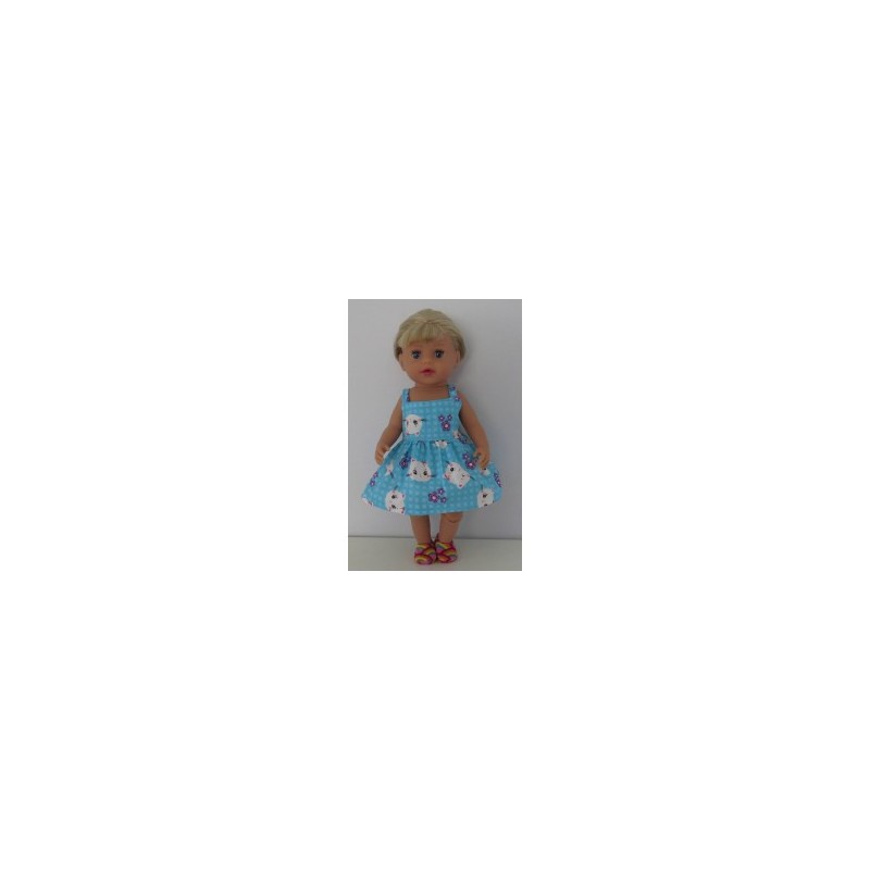 zonnejurk blauw kat baby born little 36cm