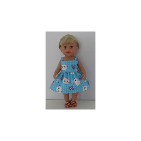 zonnejurk blauw kat baby born little 36cm