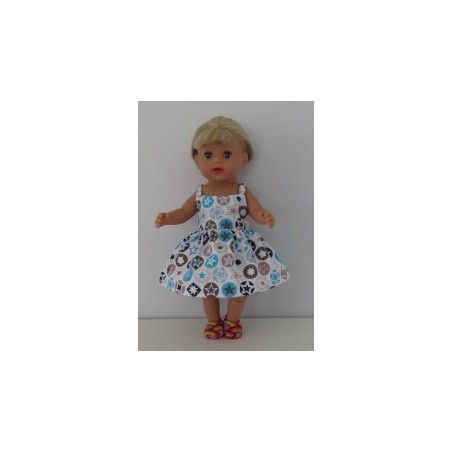zonnejurk sterren blauw baby born little 36cm