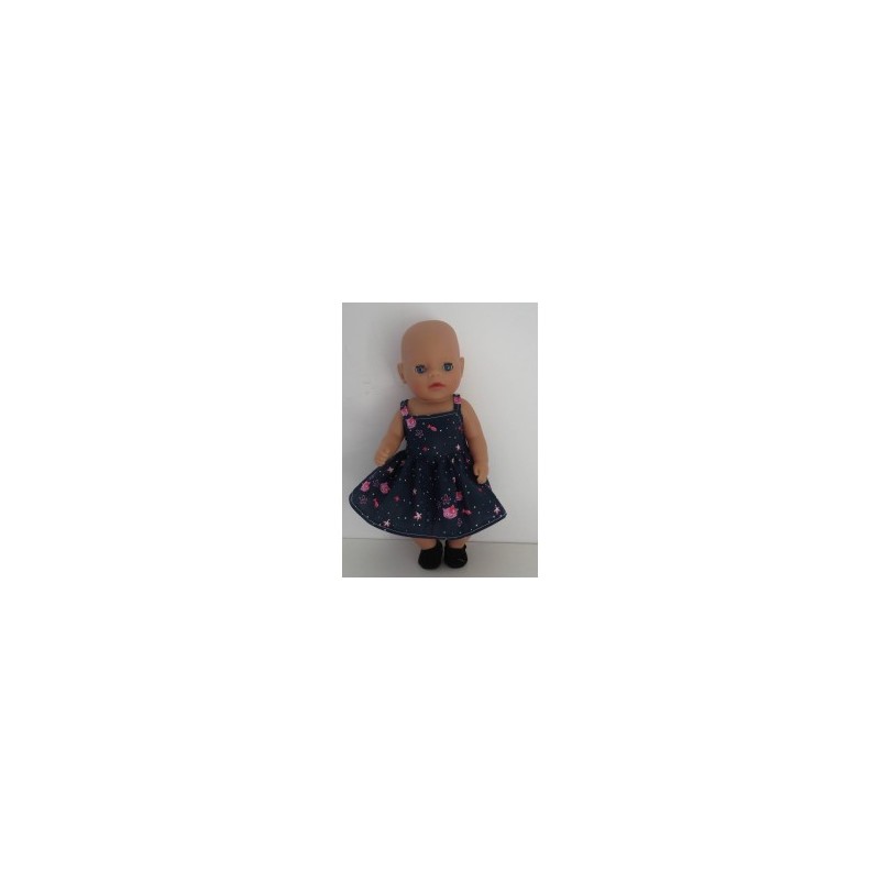zonnejurk donker blauw kat baby born little 36cm