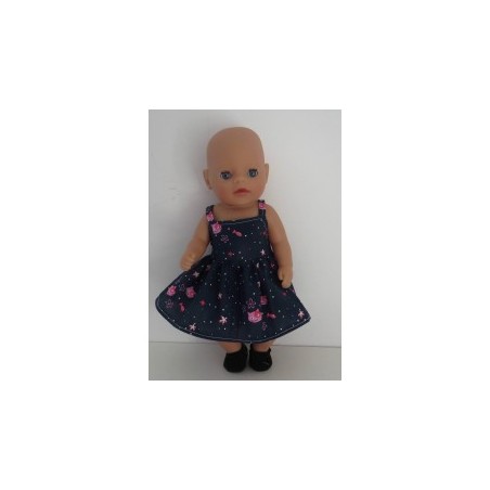 zonnejurk donker blauw kat baby born little 36cm