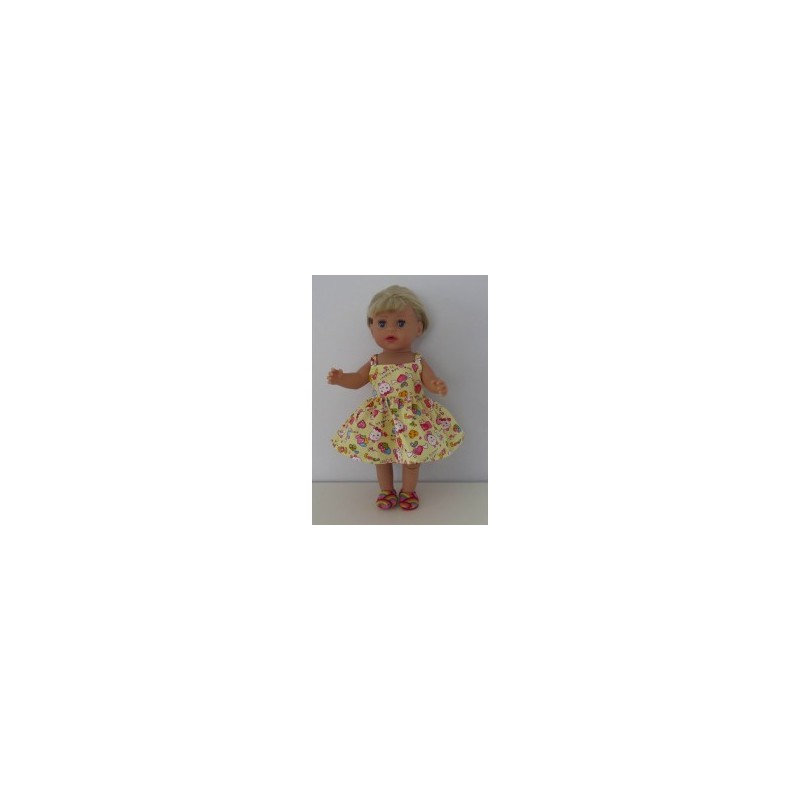 zonnejurk geel baby born little 36cm