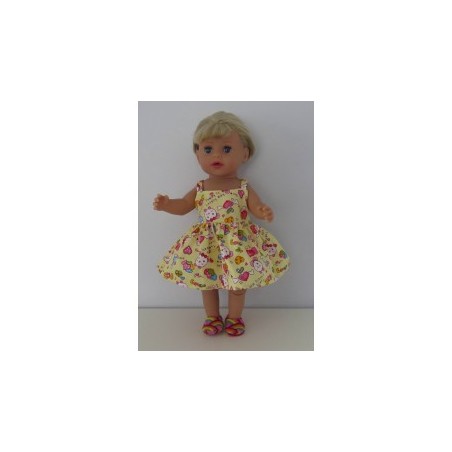zonnejurk geel baby born little 36cm
