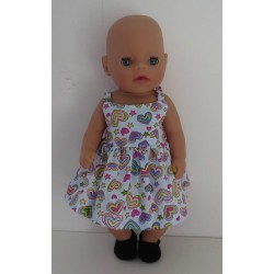 zonnejurk blauw met hartjes baby born little 36cm