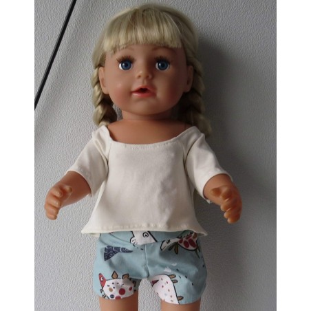 zomerse korte broek set dino's baby born 43cm