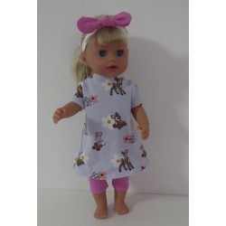 holiday jurk setje hertje  baby born little 36cm