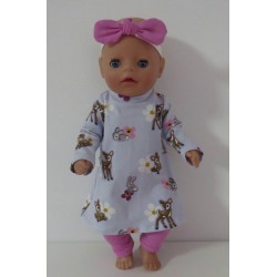 herfstjurk setje hertje baby born little 36cm