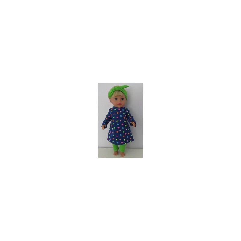 herfstjurk setje blauw bloemen baby born little 36cm