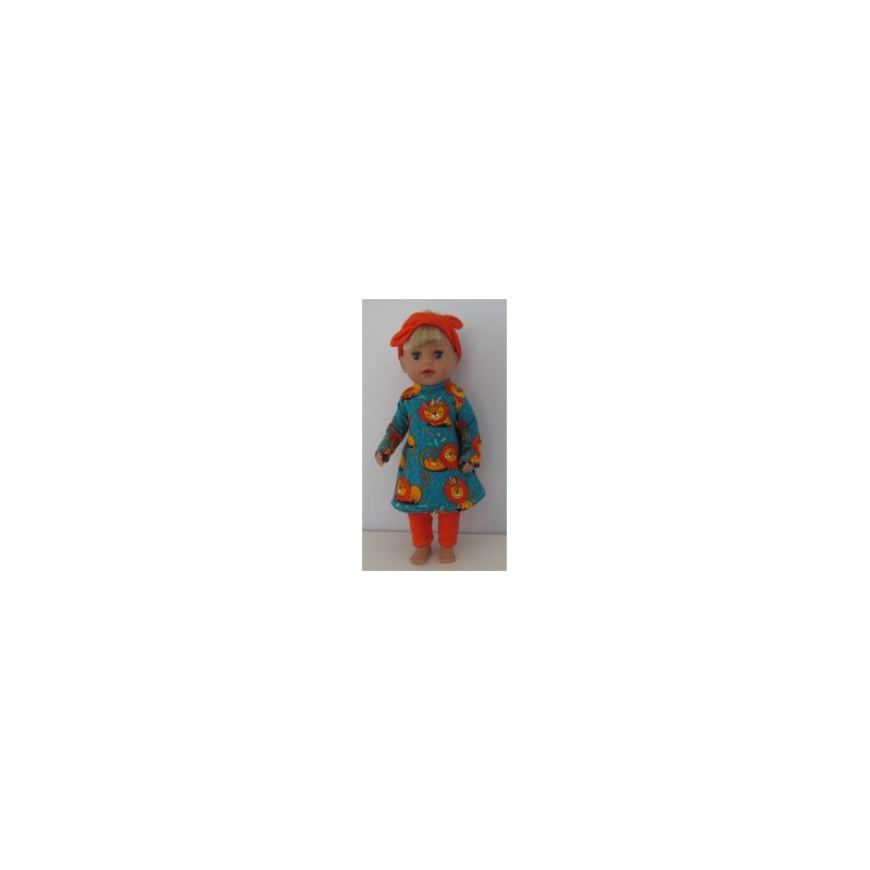 herfstjurk setje leeuw baby born little 36cm