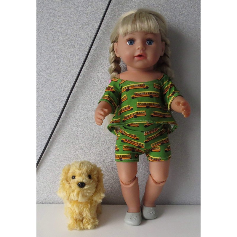 zomerse korte broek set groen bussen baby born 43cm