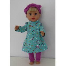 herfstjurk setje hartjes baby born little 36cm