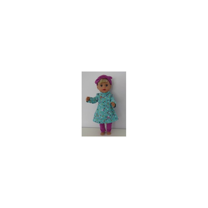 herfstjurk setje hartjes baby born little 36cm