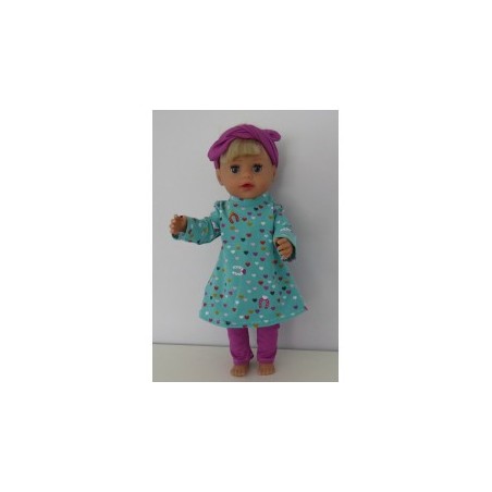 herfstjurk setje hartjes baby born little 36cm