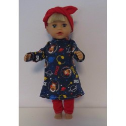 herfstjurk setje space rendieren baby born little 36cm