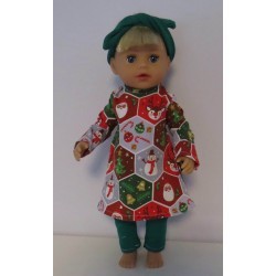 herfstjurk setje kerst rood baby born little 36cm