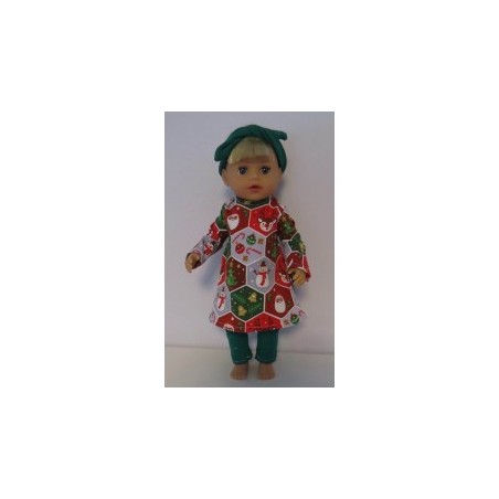herfstjurk setje kerst rood baby born little 36cm