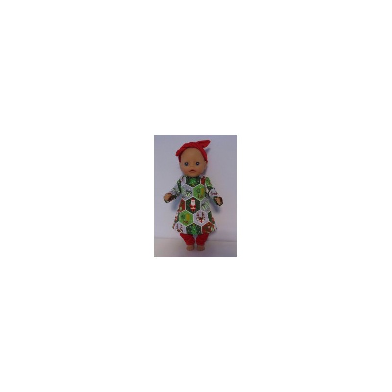 herfstjurk setje kerst groen baby born little 36cm