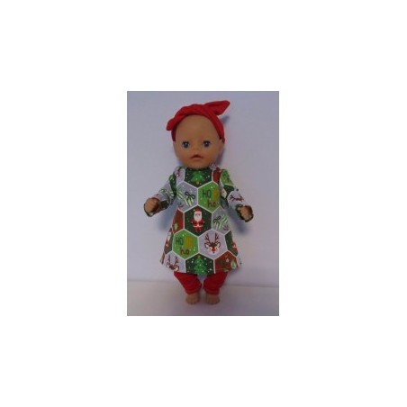 herfstjurk setje kerst groen baby born little 36cm
