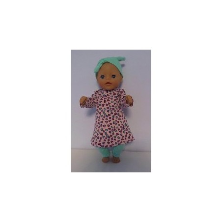 herfstjurk setje roze hartjes baby born little 36cm