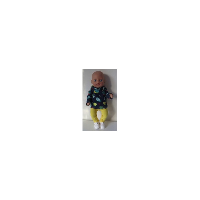 capuchontrui setje donker blauw slakken baby born little 36cm