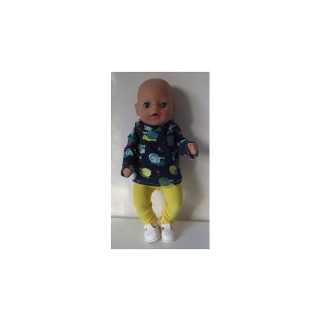 capuchontrui setje donker blauw slakken baby born little 36cm
