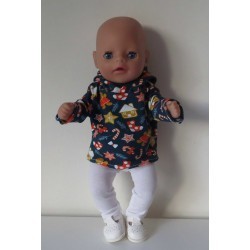 capuchontrui setje kerst baby born little 36cm