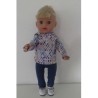 capuchontrui setje blauw bewerkt baby born little 36cm