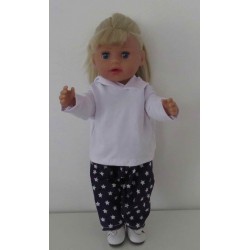capuchontrui setje paars sterren baby born little 36cm
