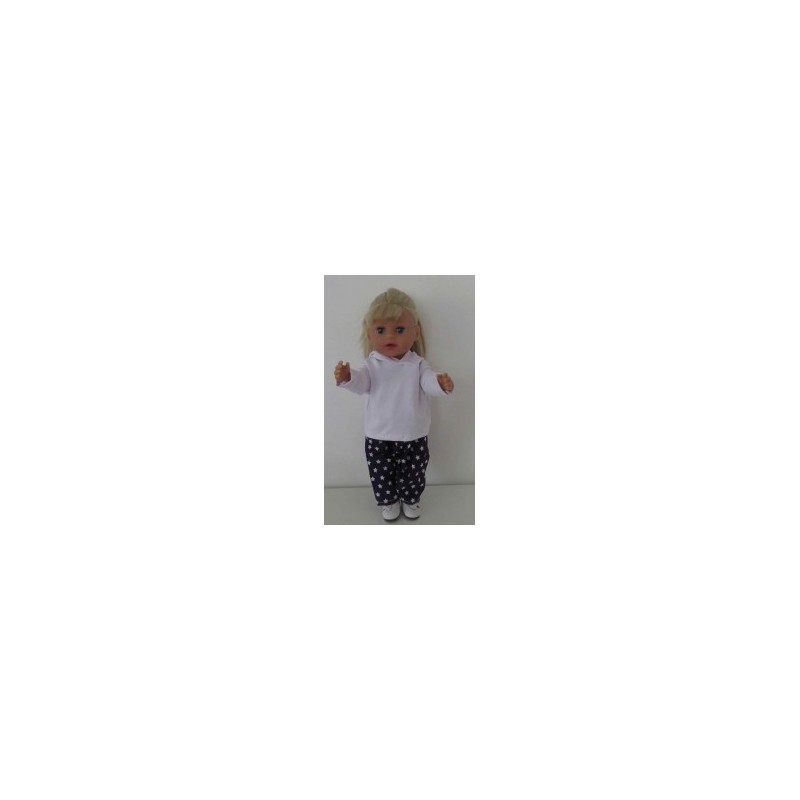 capuchontrui setje paars sterren baby born little 36cm