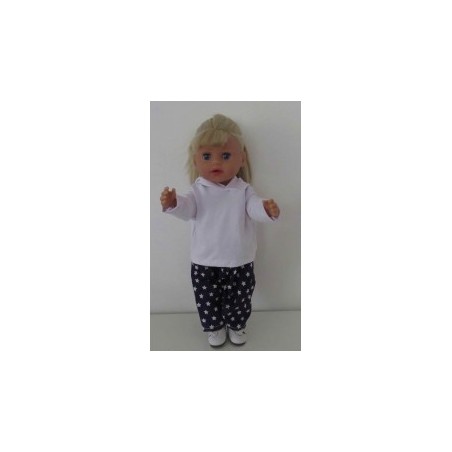 capuchontrui setje paars sterren baby born little 36cm