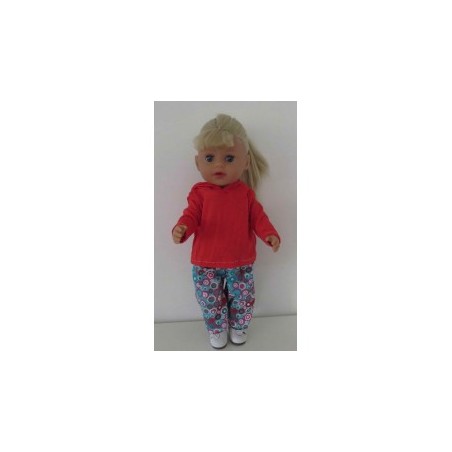 capuchontrui setje groen circels baby born little 36cm