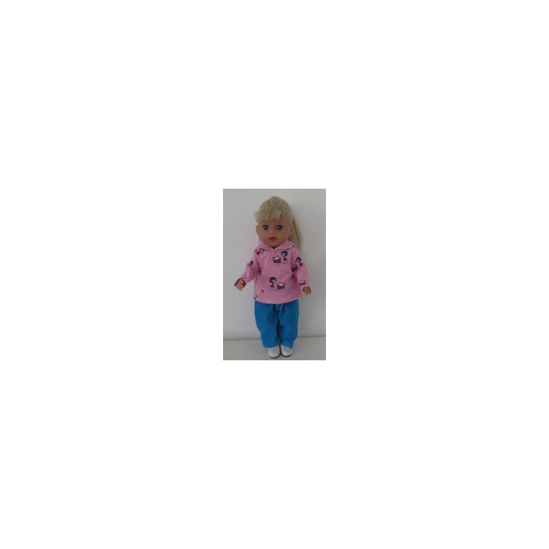 capuchontrui setje roze meisje baby born little 36cm