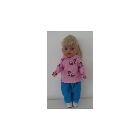 capuchontrui setje roze meisje baby born little 36cm