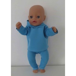 capuchontrui setje blauw baby born little 36cm