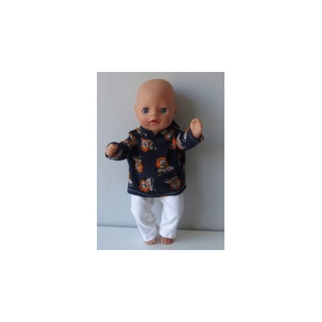 capuchontrui setje blauw leeuwen baby born little 36cm