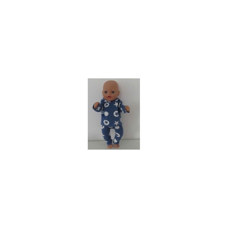capuchontrui setje blauw sterren baby born little 36cm