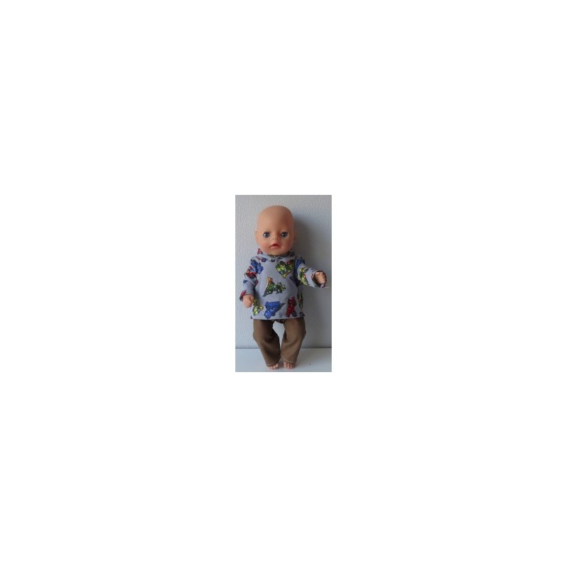 capuchontrui setje bouwwagens  baby born little 36cm